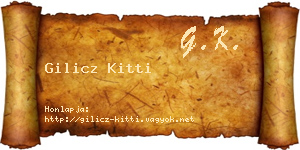 Gilicz Kitti névjegykártya